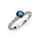 4 - Renea 0.84 ctw Blue Diamond (5.80 mm) with accented Diamonds Engagement Ring 