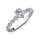 3 - Renea 1.02 ctw GIA Certified Natural Diamond Pear Shape (8x6 mm) With accented Diamonds Engagement Ring 