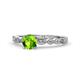 7 - Renea 0.87 ctw Peridot (5.80 mm) with accented Diamonds Engagement Ring 