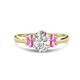 1 - Gemma 1.90 ctw GIA Certified Natural Diamond Oval Cut (8x6 mm) and Side Pink Sapphire Trellis Three Stone Engagement Ring 