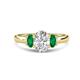1 - Gemma 1.76 ctw GIA Certified Natural Diamond Oval Cut (8x6 mm) and Side Emerald Trellis Three Stone Engagement Ring 
