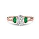 1 - Gemma 1.76 ctw GIA Certified Natural Diamond Oval Cut (8x6 mm) and Side Emerald Trellis Three Stone Engagement Ring 