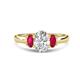 1 - Gemma 1.90 ctw GIA Certified Natural Diamond Oval Cut (8x6 mm) and Side Ruby Trellis Three Stone Engagement Ring 