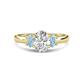 1 - Gemma 1.74 ctw GIA Certified Natural Diamond Oval Cut (8x6 mm) and Side Aquamarine Trellis Three Stone Engagement Ring 