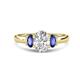 1 - Gemma 1.74 ctw GIA Certified Natural Diamond Oval Cut (8x6 mm) and Side Iolite Trellis Three Stone Engagement Ring 