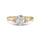 1 - Gemma 1.80 ctw GIA Certified Natural Diamond Oval Cut (8x6 mm) and Side Morganite Trellis Three Stone Engagement Ring 