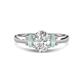 1 - Gemma 1.62 ctw GIA Certified Natural Diamond Oval Cut (8x6 mm) and Side Opal Trellis Three Stone Engagement Ring 