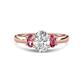 1 - Gemma 1.86 ctw GIA Certified Natural Diamond Oval Cut (8x6 mm) and Side Pink Tourmaline Trellis Three Stone Engagement Ring 