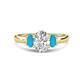 1 - Gemma 1.60 ctw GIA Certified Natural Diamond Oval Cut (8x6 mm) and Side Turquoise Trellis Three Stone Engagement Ring 