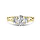 1 - Gemma 1.70 ctw GIA Certified Natural Diamond Oval Cut (8x6 mm) and Side Moissanite Trellis Three Stone Engagement Ring 