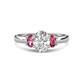 1 - Gemma 1.86 ctw IGI Certified Lab Grown Diamond Oval Cut (8x6 mm) and Pink Tourmaline Trellis Three Stone Engagement Ring 