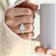 2 - Gemma 1.74 ctw IGI Certified Lab Grown Diamond Oval Cut (8x6 mm) and Aquamarine Trellis Three Stone Engagement Ring 