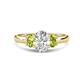 1 - Gemma 1.90 ctw IGI Certified Lab Grown Diamond Oval Cut (8x6 mm) and Peridot Trellis Three Stone Engagement Ring 