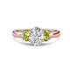 1 - Gemma 1.90 ctw IGI Certified Lab Grown Diamond Oval Cut (8x6 mm) and Peridot Trellis Three Stone Engagement Ring 