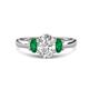 1 - Gemma 1.76 ctw IGI Certified Lab Grown Diamond Oval Cut (8x6 mm) and Emerald Trellis Three Stone Engagement Ring 