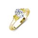 3 - Gemma 1.90 ctw GIA Certified Natural Diamond Oval Cut (8x6 mm) and Side Yellow Sapphire Trellis Three Stone Engagement Ring 