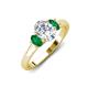 3 - Gemma 1.76 ctw GIA Certified Natural Diamond Oval Cut (8x6 mm) and Side Emerald Trellis Three Stone Engagement Ring 
