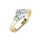 3 - Gemma 1.62 ctw GIA Certified Natural Diamond Oval Cut (8x6 mm) and Side Opal Trellis Three Stone Engagement Ring 