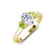 3 - Gemma 1.90 ctw GIA Certified Natural Diamond Oval Cut (8x6 mm) and Side Peridot Trellis Three Stone Engagement Ring 