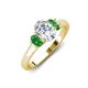 3 - Gemma 1.82 ctw GIA Certified Natural Diamond Oval Cut (8x6 mm) and Side Green Garnet Trellis Three Stone Engagement Ring 