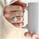 2 - Gemma 1.50 ctw IGI Certified Lab Grown Diamond Oval Cut (8x6 mm) and Moissanite Trellis Three Stone Engagement Ring 