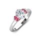 3 - Gemma 1.86 ctw IGI Certified Lab Grown Diamond Oval Cut (8x6 mm) and Pink Tourmaline Trellis Three Stone Engagement Ring 