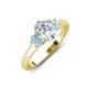 3 - Gemma 1.74 ctw IGI Certified Lab Grown Diamond Oval Cut (8x6 mm) and Aquamarine Trellis Three Stone Engagement Ring 