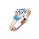 3 - Gemma 1.90 ctw IGI Certified Lab Grown Diamond Oval Cut (8x6 mm) and Blue Topaz Trellis Three Stone Engagement Ring 