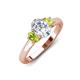 3 - Gemma 1.90 ctw IGI Certified Lab Grown Diamond Oval Cut (8x6 mm) and Peridot Trellis Three Stone Engagement Ring 