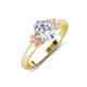 3 - Gemma 1.80 ctw IGI Certified Lab Grown Diamond Oval Cut (8x6 mm) and Morganite Trellis Three Stone Engagement Ring 