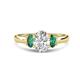 1 - Gemma 1.98 ctw IGI Certified Lab Grown Diamond Oval Cut (8x6 mm) and Created Alexandrite Trellis Three Stone Engagement Ring 