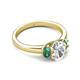 5 - Gemma 1.98 ctw IGI Certified Lab Grown Diamond Oval Cut (8x6 mm) and Created Alexandrite Trellis Three Stone Engagement Ring 