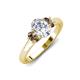 3 - Gemma 1.80 ctw IGI Certified Lab Grown Diamond Oval Cut (8x6 mm) and Smoky Quartz Trellis Three Stone Engagement Ring 