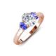 3 - Gemma 1.80 ctw IGI Certified Lab Grown Diamond Oval Cut (8x6 mm) and Tanzanite Trellis Three Stone Engagement Ring 