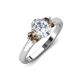 3 - Gemma 1.80 ctw IGI Certified Lab Grown Diamond Oval Cut (8x6 mm) and Smoky Quartz Trellis Three Stone Engagement Ring 