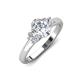 3 - Gemma 1.55 ctw IGI Certified Lab Grown Diamond Oval Cut (8x6 mm) and Natural Diamond Trellis Three Stone Engagement Ring 