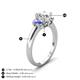 5 - Gemma 1.80 ctw IGI Certified Lab Grown Diamond Oval Cut (8x6 mm) and Tanzanite Trellis Three Stone Engagement Ring 