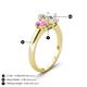 5 - Gemma 1.90 ctw IGI Certified Lab Grown Diamond Oval Cut (8x6 mm) and Pink Sapphire Trellis Three Stone Engagement Ring 
