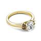 4 - Gemma 1.80 ctw IGI Certified Lab Grown Diamond Oval Cut (8x6 mm) and Smoky Quartz Trellis Three Stone Engagement Ring 