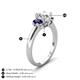 5 - Gemma 1.96 ctw IGI Certified Lab Grown Diamond Oval Cut (8x6 mm) and Blue Sapphire Trellis Three Stone Engagement Ring 