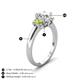 5 - Gemma 1.90 ctw IGI Certified Lab Grown Diamond Oval Cut (8x6 mm) and Peridot Trellis Three Stone Engagement Ring 