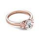 4 - Gemma 1.80 ctw IGI Certified Lab Grown Diamond Oval Cut (8x6 mm) and Morganite Trellis Three Stone Engagement Ring 