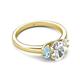 4 - Gemma 1.74 ctw IGI Certified Lab Grown Diamond Oval Cut (8x6 mm) and Aquamarine Trellis Three Stone Engagement Ring 