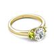 4 - Gemma 1.90 ctw IGI Certified Lab Grown Diamond Oval Cut (8x6 mm) and Peridot Trellis Three Stone Engagement Ring 