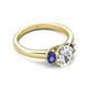 4 - Gemma 1.74 ctw IGI Certified Lab Grown Diamond Oval Cut (8x6 mm) and Iolite Trellis Three Stone Engagement Ring 