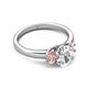 4 - Gemma 1.80 ctw IGI Certified Lab Grown Diamond Oval Cut (8x6 mm) and Morganite Trellis Three Stone Engagement Ring 