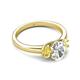 4 - Gemma 1.90 ctw GIA Certified Natural Diamond Oval Cut (8x6 mm) and Side Yellow Sapphire Trellis Three Stone Engagement Ring 