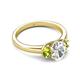 4 - Gemma 1.90 ctw GIA Certified Natural Diamond Oval Cut (8x6 mm) and Side Peridot Trellis Three Stone Engagement Ring 