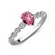 4 - Renea 0.92 ctw Pink Tourmaline Pear Shape (8x5 mm) With accented Diamonds Engagement Ring 
