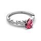 5 - Renea 0.92 ctw Pink Tourmaline Pear Shape (8x5 mm) With accented Diamonds Engagement Ring 